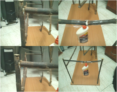 הדבקה:<br />שימוש בדבק סלוטייפ להצמדת החלקים להדבקה חזקה וטובה